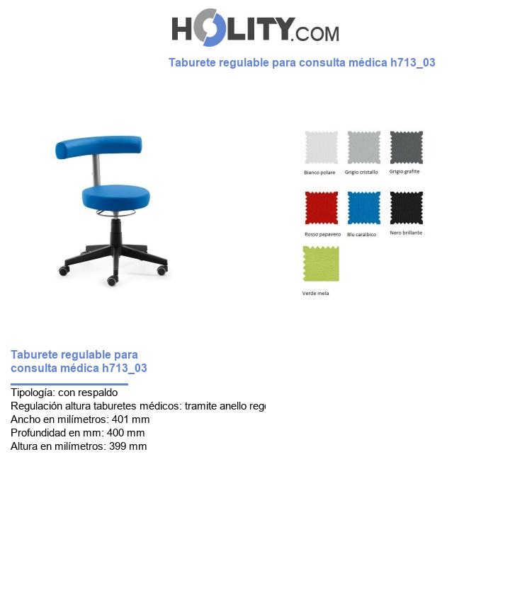 Taburete regulable para consulta médica h713_03