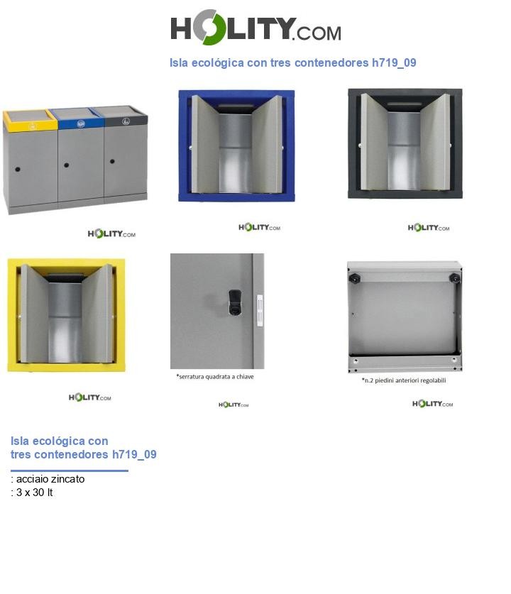 Isla ecológica con tres contenedores h719_09