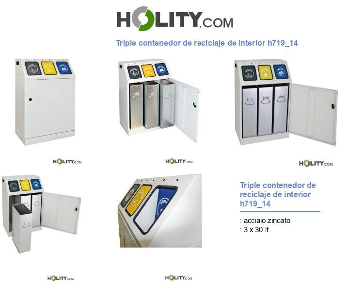 Triple contenedor de reciclaje de interior h719_14