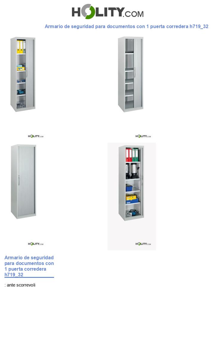 Armario de seguridad para documentos con 1 puerta corredera h719_32