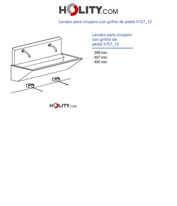 Lavabo para cirujano con grifos de pedal h727_12