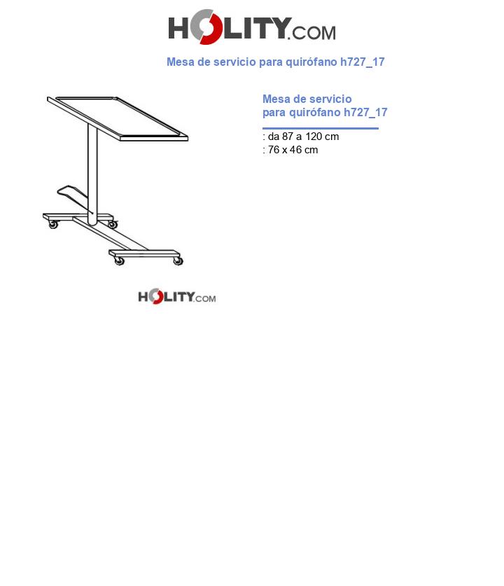Mesa de servicio para quirófano h727_17