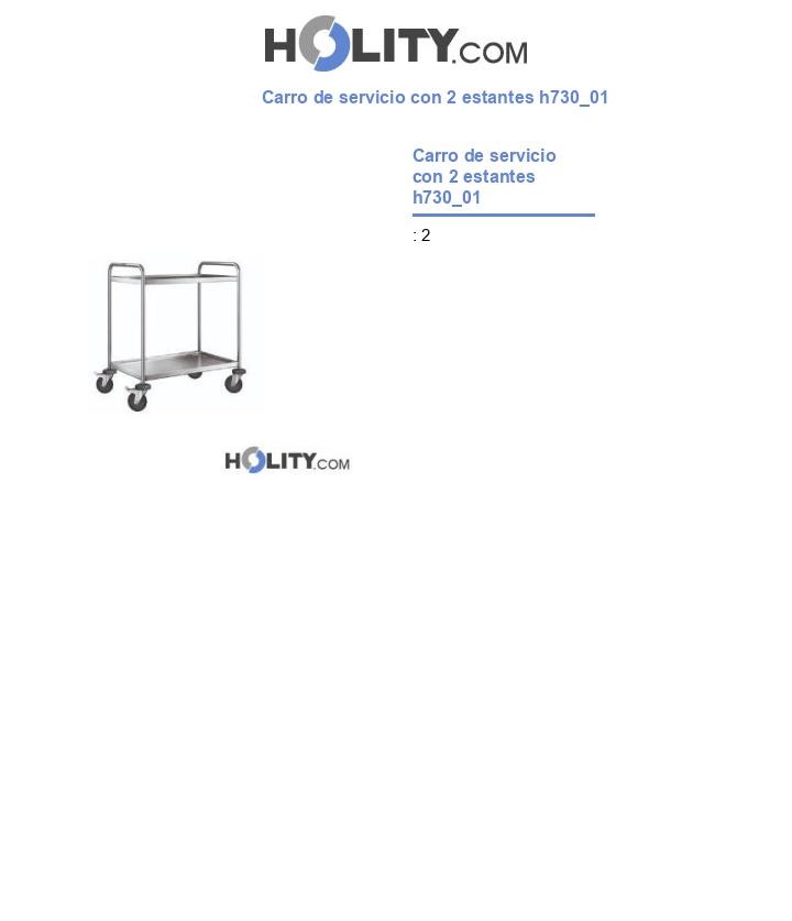 Carro de servicio con 2 estantes h730_01