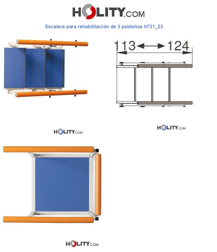 Escalera para rehabilitación de 3 peldaños h731_23