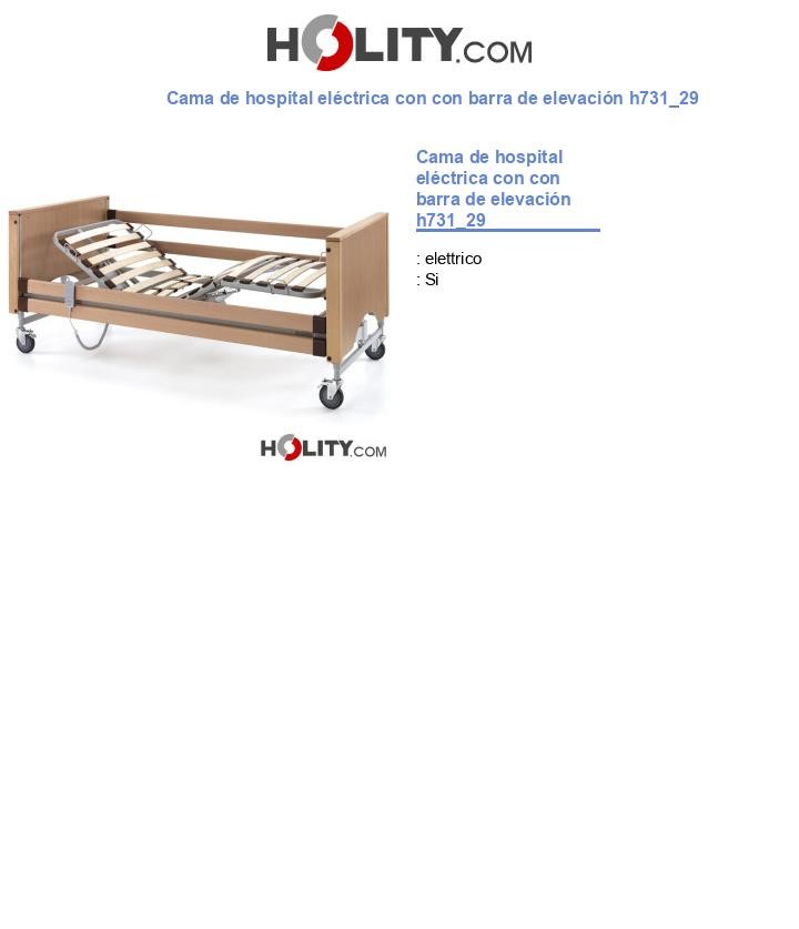 Cama de hospital eléctrica con con barra de elevación h731_29