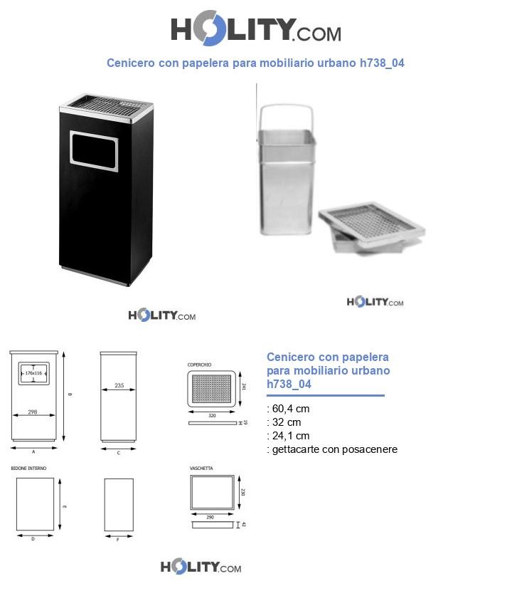 Cenicero con papelera para mobiliario urbano h738_04