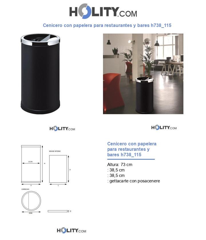 Cenicero con papelera para restaurantes y bares h738_115