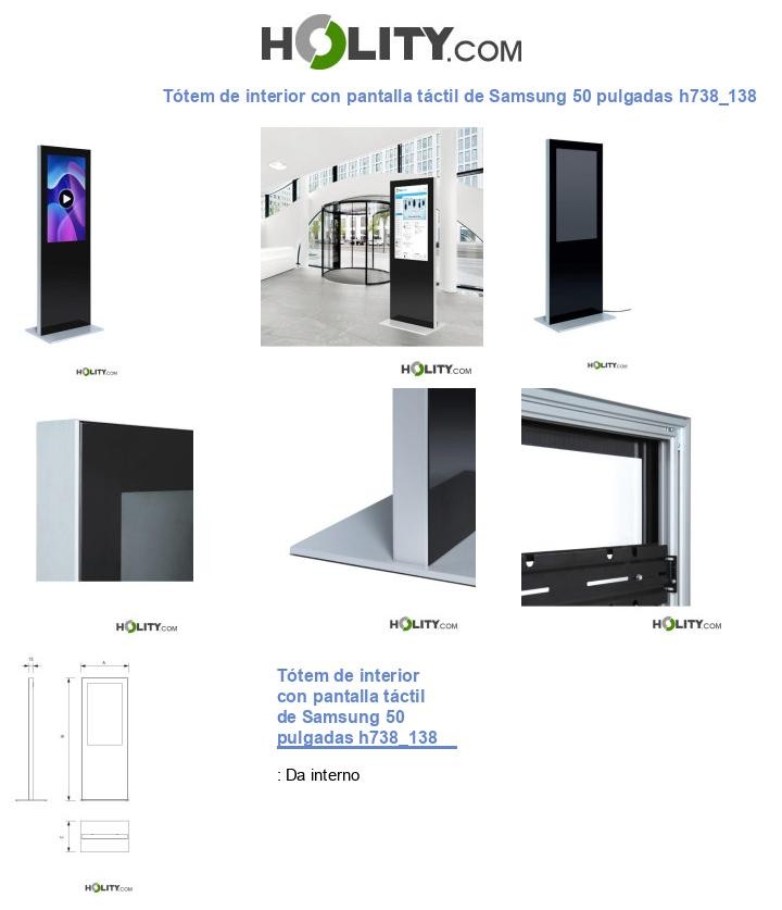 Tótem de interior con pantalla táctil de Samsung 50 pulgadas h738_138