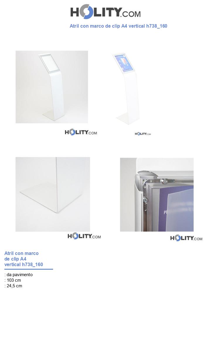Atril con marco de clip A4 vertical h738_160