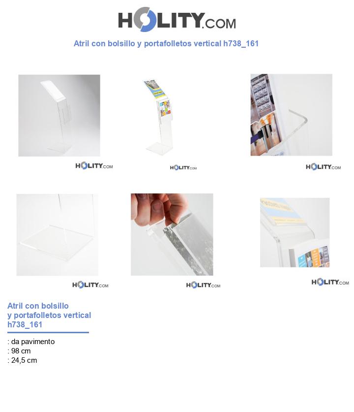 Atril con bolsillo y portafolletos vertical h738_161
