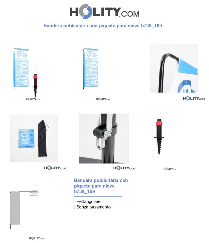 Bandera publicitaria con piqueta para nieve h738_169