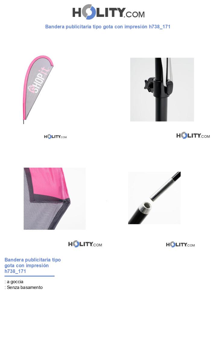 Bandera publicitaria tipo gota con impresión h738_171