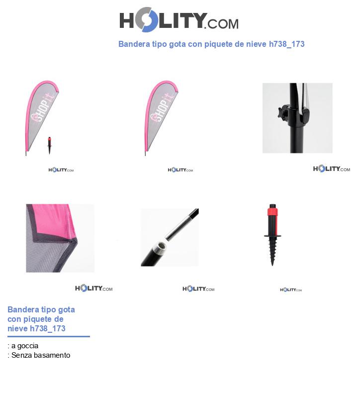 Bandera tipo gota con piquete de nieve h738_173