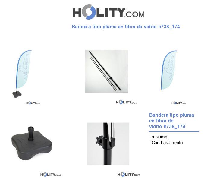 Bandera tipo pluma en fibra de vidrio h738_174