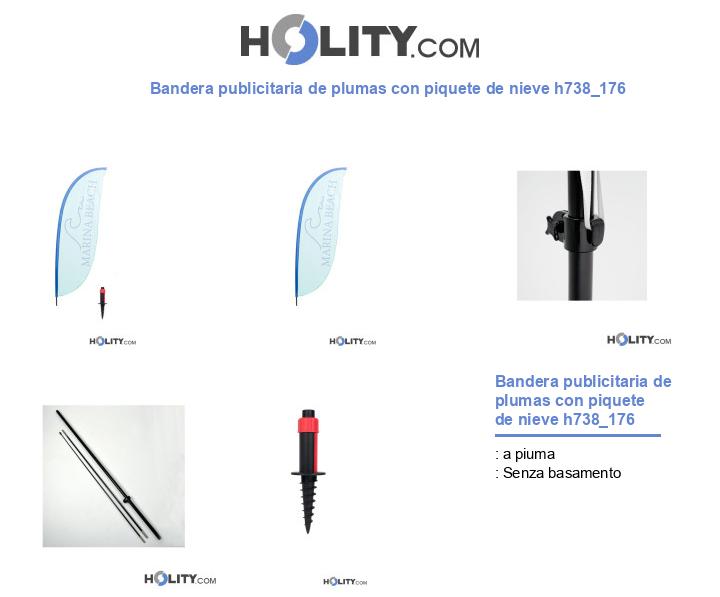 Bandera publicitaria de plumas con piquete de nieve h738_176