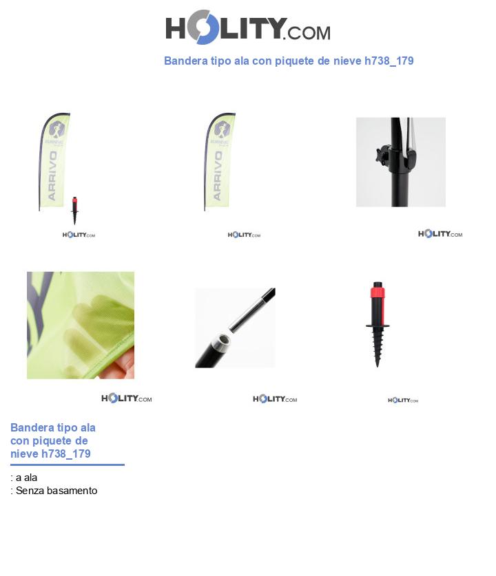 Bandera tipo ala con piquete de nieve h738_179