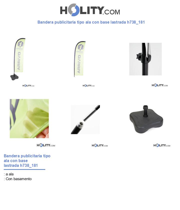 Bandera publicitaria tipo ala con base lastrada h738_181