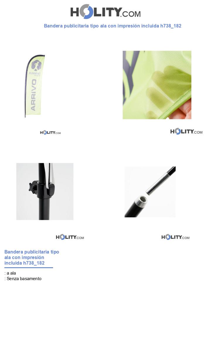 Bandera publicitaria tipo ala con impresión incluida h738_182