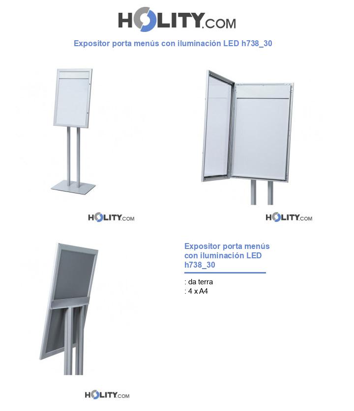 Expositor porta menús con iluminación LED h738_30