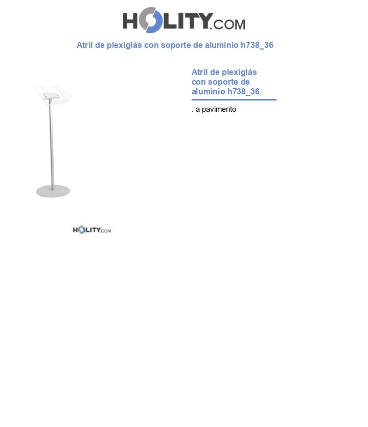 Atril de plexiglás con soporte de aluminio h738_36