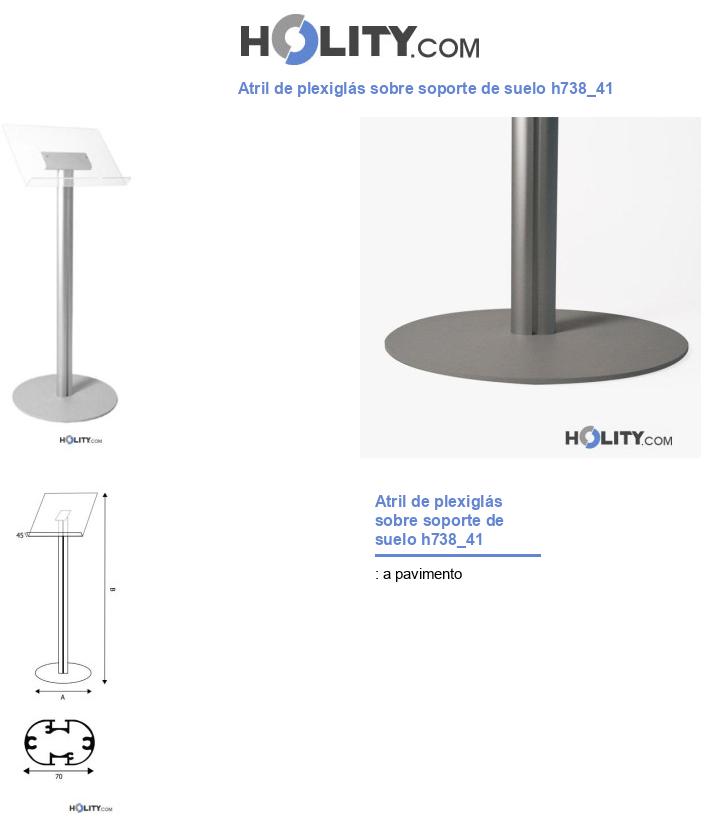 Atril de plexiglás sobre soporte de suelo h738_41
