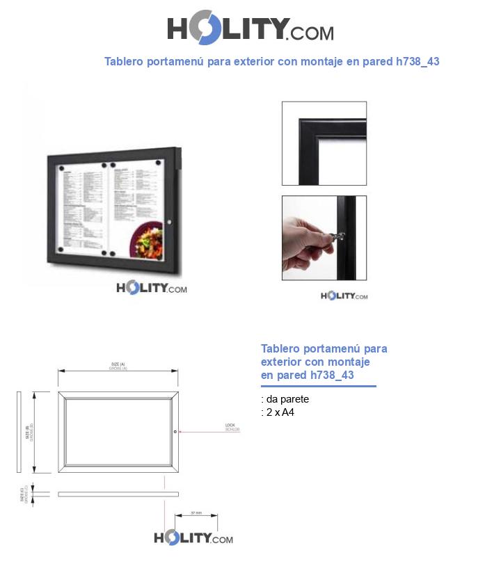 Tablero portamenú para exterior con montaje en pared h738_43