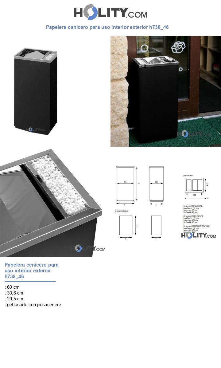 Papelera cenicero para uso interior exterior h738_46