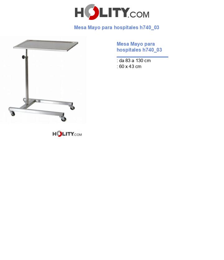 Mesa Mayo para hospitales h740_03