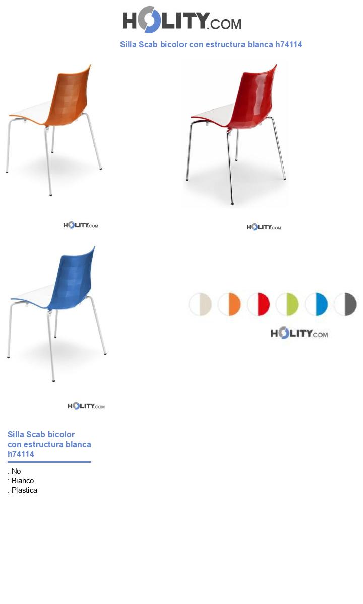 Silla Scab bicolor con estructura blanca h74114