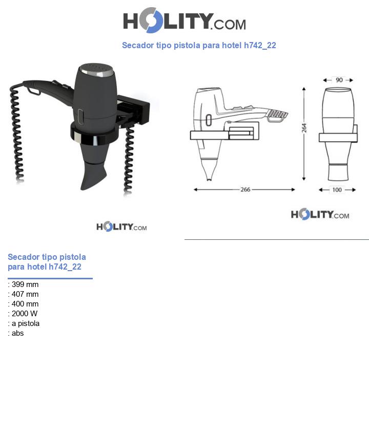 Secador tipo pistola para hotel h742_22