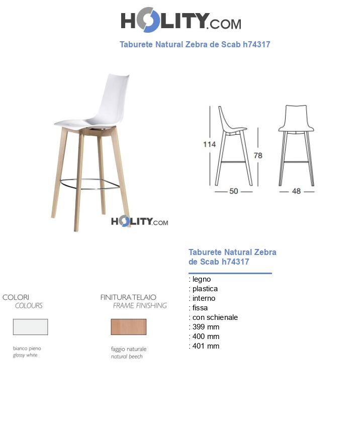 Taburete Natural Zebra de Scab h74317