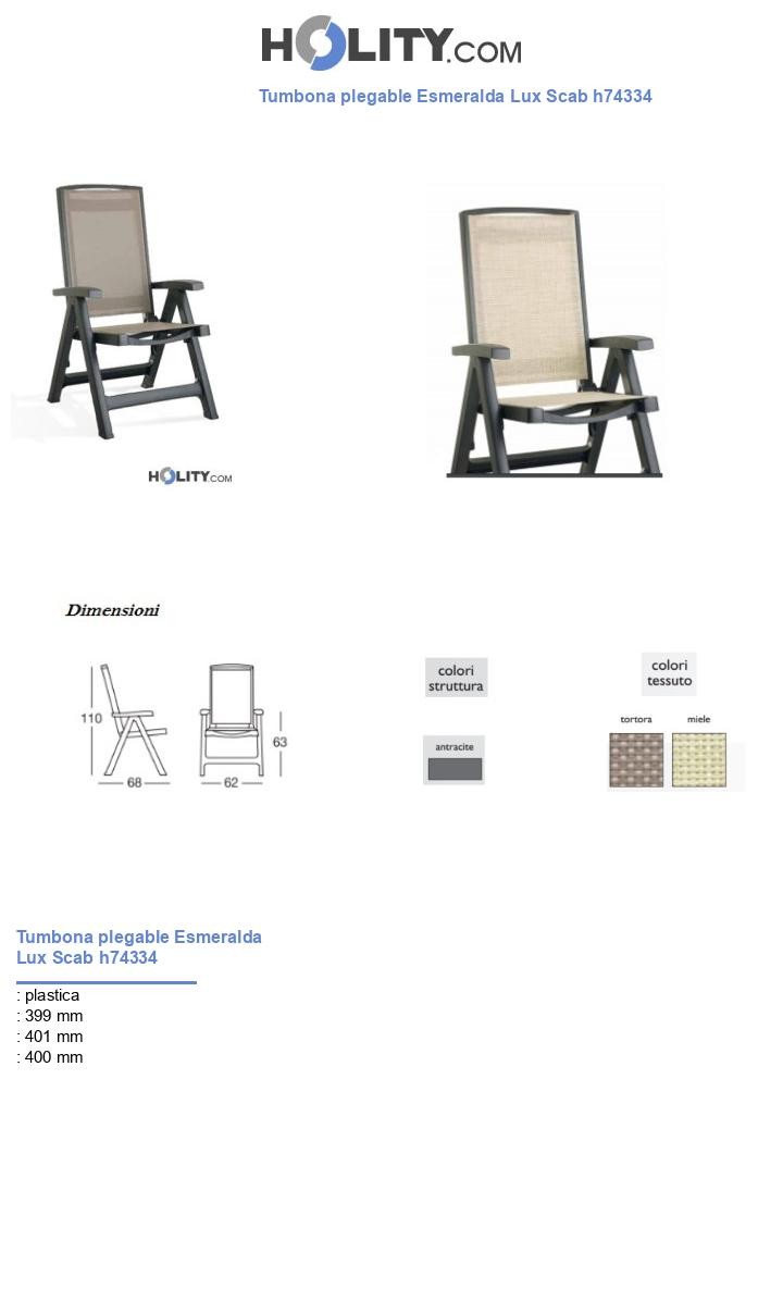 Tumbona plegable Esmeralda Lux Scab h74334