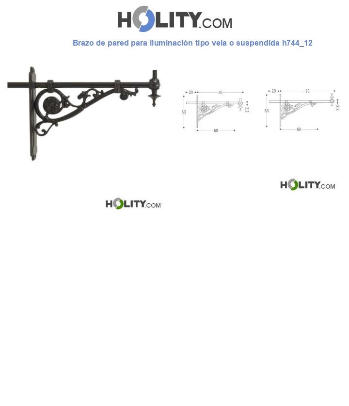 Brazo de pared para iluminación tipo vela o suspendida h744_12