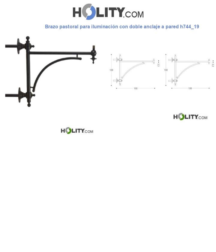 Brazo pastoral para iluminación con doble anclaje a pared h744_19