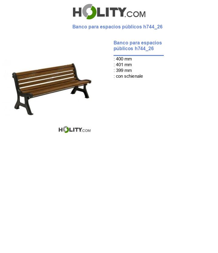 Banco para espacios públicos h744_26