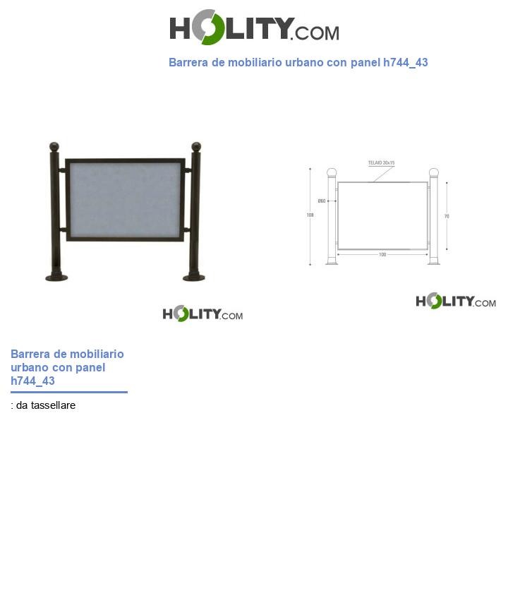 Barrera de mobiliario urbano con panel h744_43