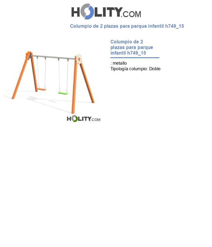 Columpio de 2 plazas para parque infantil h749_15