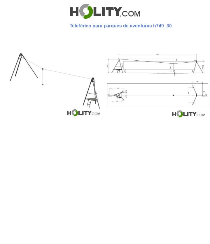 Teleférico para parques de aventuras h749_30