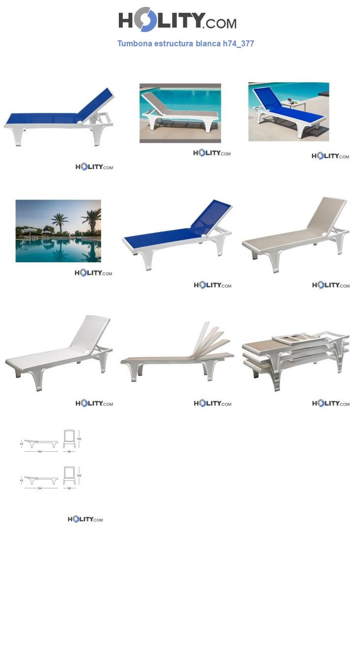 Tumbona estructura blanca h74_377