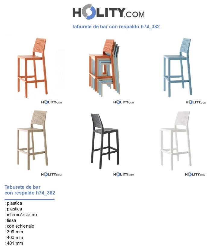 Taburete de bar con respaldo h74_382