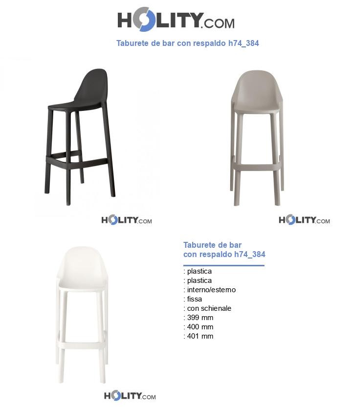 Taburete de bar con respaldo h74_384