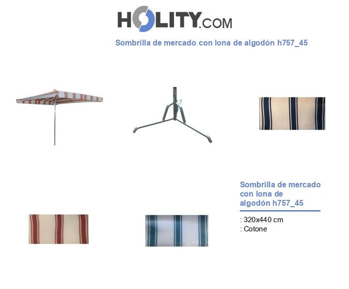 Sombrilla de mercado con lona de algodón h757_45