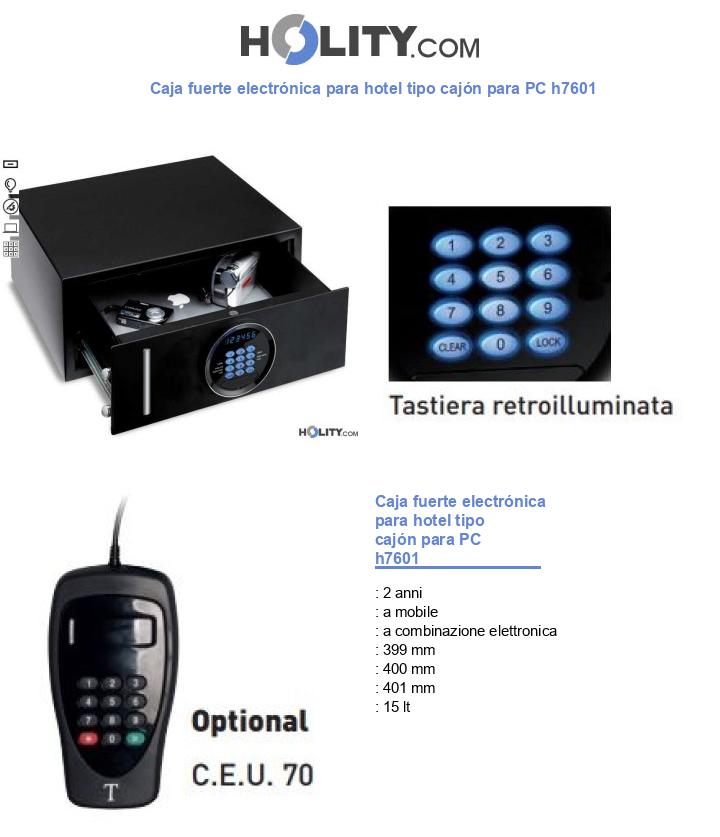 Caja fuerte electrónica para hotel tipo cajón para PC h7601