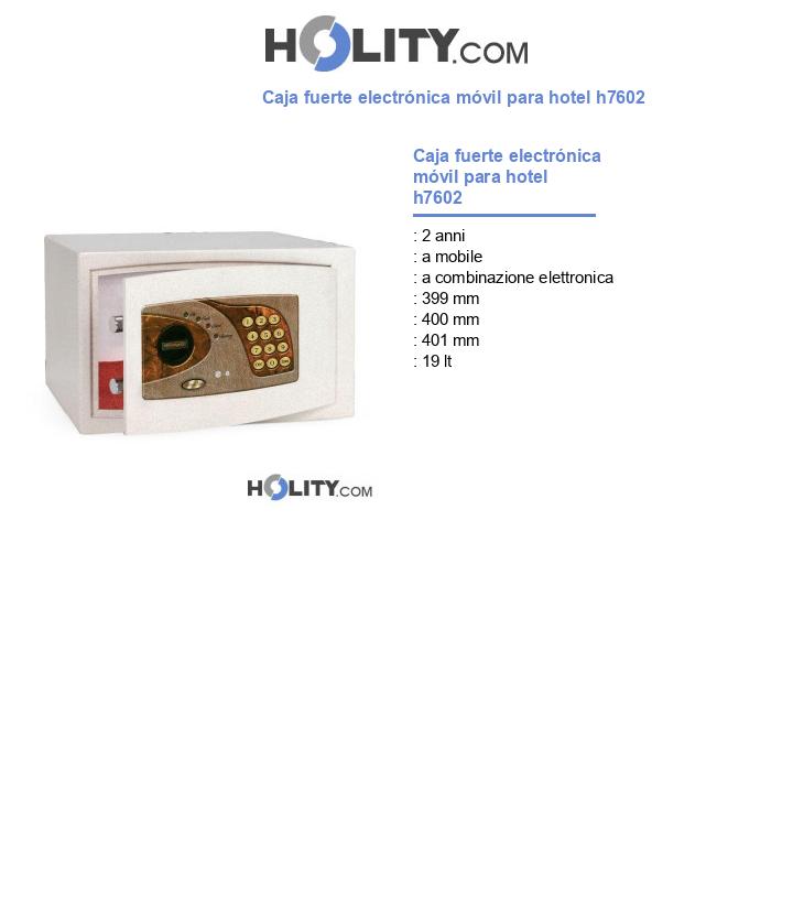 Caja fuerte electrónica móvil para hotel h7602