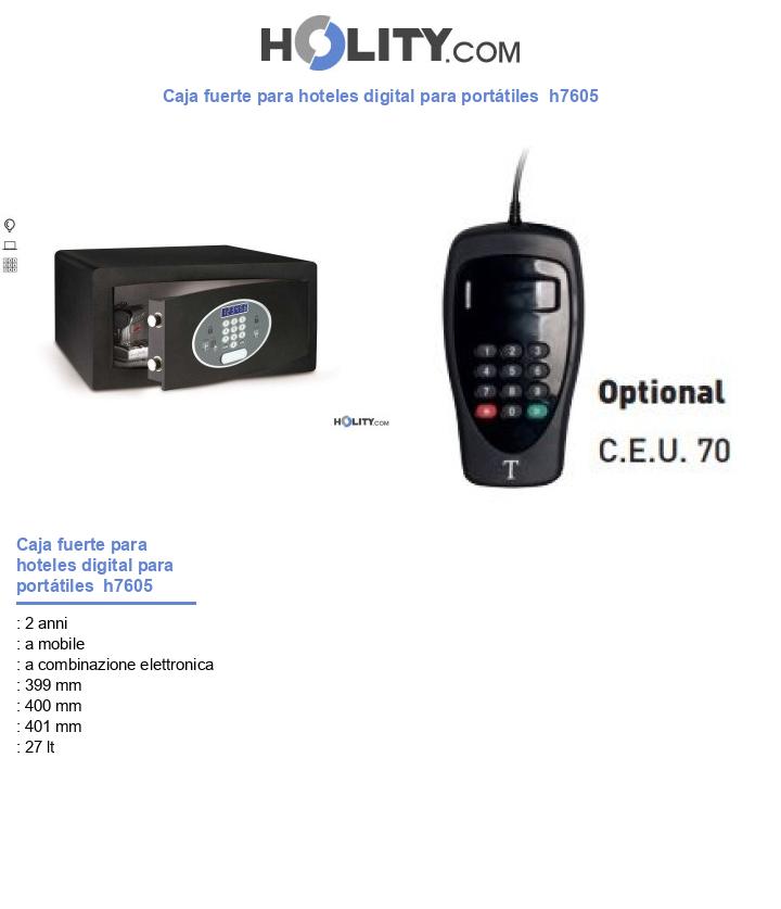 Caja fuerte para hoteles digital para portátiles  h7605