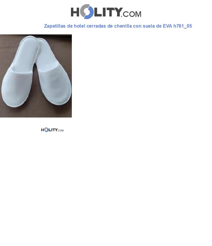 Zapatillas de hotel cerradas de chenilla con suela de EVA h761_05