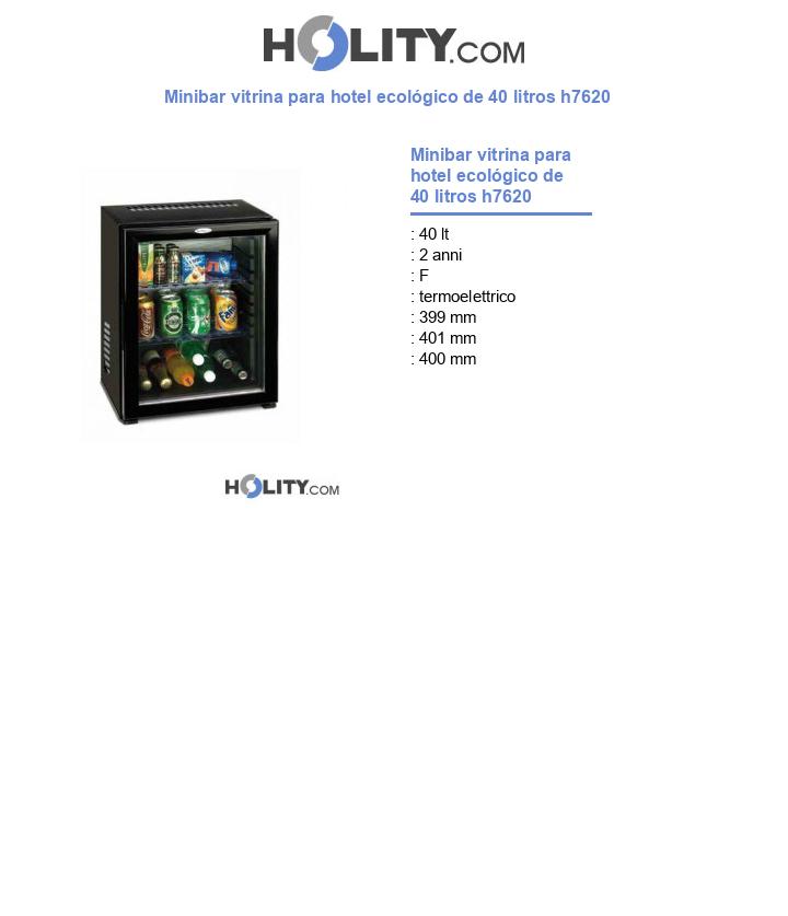 Minibar vitrina para hotel ecológico de 40 litros h7620