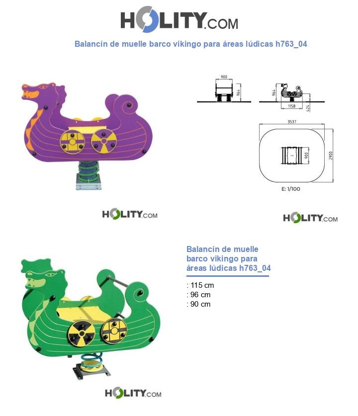 Balancín de muelle barco vikingo para áreas lúdicas h763_04