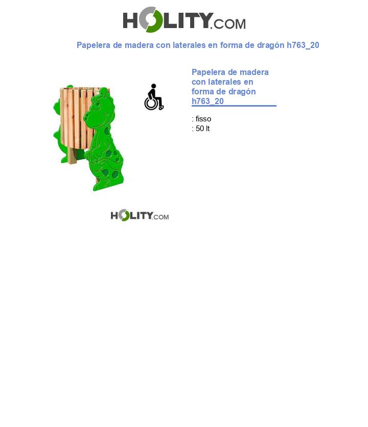 Papelera de madera con laterales en forma de dragón h763_20