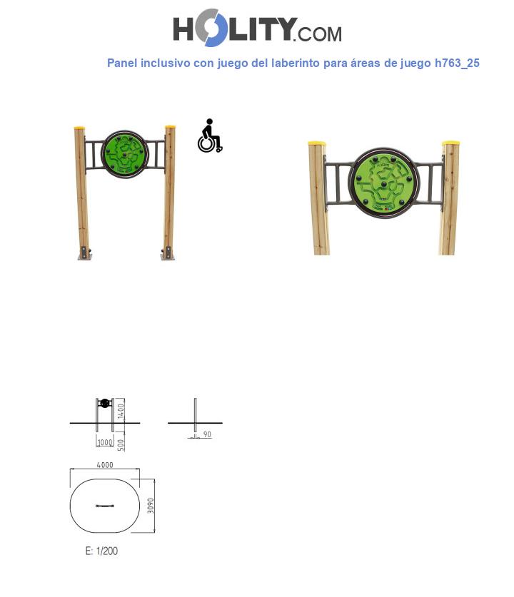 Panel inclusivo con juego del laberinto para áreas de juego h763_25